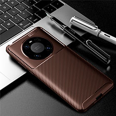 Silicone Candy Rubber TPU Twill Soft Case Cover for Huawei Mate 40E Pro 4G Brown