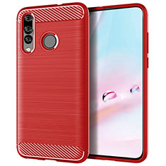 Silicone Candy Rubber TPU Twill Soft Case Cover for Huawei Nova 4e Red