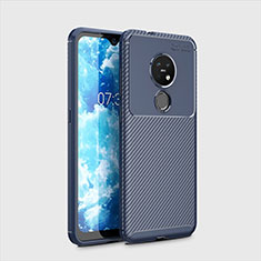 Silicone Candy Rubber TPU Twill Soft Case Cover for Nokia 6.2 Blue