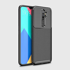 Silicone Candy Rubber TPU Twill Soft Case Cover for Oppo A5 (2020) Black