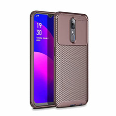 Silicone Candy Rubber TPU Twill Soft Case Cover for Oppo A9X Brown