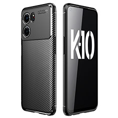 Silicone Candy Rubber TPU Twill Soft Case Cover for Oppo K10 5G Black
