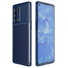 Silicone Candy Rubber TPU Twill Soft Case Cover for Oppo Reno6 Pro+ Plus 5G Blue