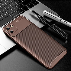 Silicone Candy Rubber TPU Twill Soft Case Cover for Realme C11 Brown