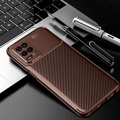 Silicone Candy Rubber TPU Twill Soft Case Cover for Realme Narzo 30 5G Brown