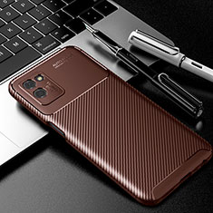 Silicone Candy Rubber TPU Twill Soft Case Cover for Realme V11s 5G Brown