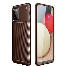 Silicone Candy Rubber TPU Twill Soft Case Cover for Samsung Galaxy A03s Brown