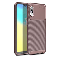 Silicone Candy Rubber TPU Twill Soft Case Cover for Samsung Galaxy A10e Brown