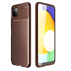 Silicone Candy Rubber TPU Twill Soft Case Cover for Samsung Galaxy A22s 5G Brown