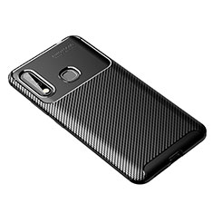 Silicone Candy Rubber TPU Twill Soft Case Cover for Samsung Galaxy A70E Black