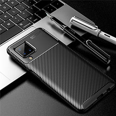 Silicone Candy Rubber TPU Twill Soft Case Cover for Samsung Galaxy F12 Black