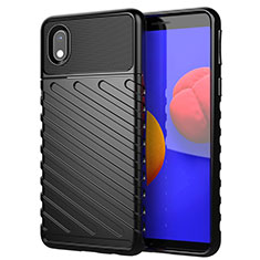 Silicone Candy Rubber TPU Twill Soft Case Cover for Samsung Galaxy M01 Core Black