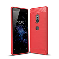 Silicone Candy Rubber TPU Twill Soft Case Cover for Sony Xperia XZ2 Red