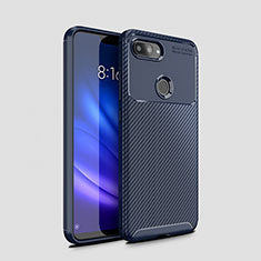 Silicone Candy Rubber TPU Twill Soft Case Cover for Xiaomi Mi 8 Lite Blue