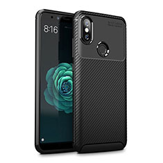 Silicone Candy Rubber TPU Twill Soft Case Cover for Xiaomi Mi A2 Lite Black