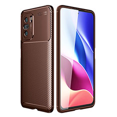 Silicone Candy Rubber TPU Twill Soft Case Cover for Xiaomi Redmi K40 Pro+ Plus 5G Brown