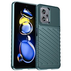 Silicone Candy Rubber TPU Twill Soft Case Cover MF1 for Xiaomi Redmi Note 11T Pro+ Plus 5G Green