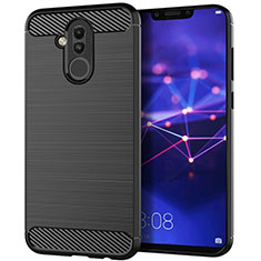 Silicone Candy Rubber TPU Twill Soft Case Cover S01 for Huawei Mate 20 Lite Black