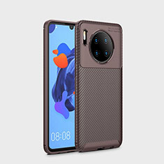 Silicone Candy Rubber TPU Twill Soft Case Cover S01 for Huawei Mate 30 Pro Brown