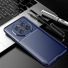 Silicone Candy Rubber TPU Twill Soft Case Cover S01 for Huawei Mate 50 Pro Blue