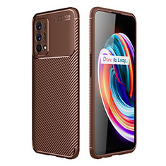 Silicone Candy Rubber TPU Twill Soft Case Cover S01 for Realme GT Master 5G Brown