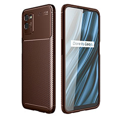 Silicone Candy Rubber TPU Twill Soft Case Cover S01 for Realme V11s 5G Brown