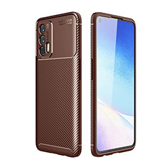 Silicone Candy Rubber TPU Twill Soft Case Cover S01 for Realme X7 Max 5G Brown