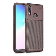 Silicone Candy Rubber TPU Twill Soft Case Cover S01 for Samsung Galaxy A10s Brown