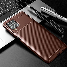 Silicone Candy Rubber TPU Twill Soft Case Cover S01 for Samsung Galaxy M62 4G Brown