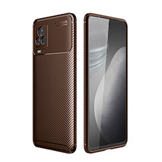 Silicone Candy Rubber TPU Twill Soft Case Cover S01 for Vivo iQOO 7 Legend 5G Brown