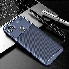 Silicone Candy Rubber TPU Twill Soft Case Cover S01 for Xiaomi Redmi 9 Activ Blue