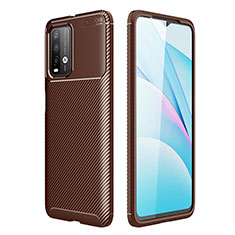 Silicone Candy Rubber TPU Twill Soft Case Cover S01 for Xiaomi Redmi 9 Power Brown