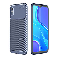 Silicone Candy Rubber TPU Twill Soft Case Cover S01 for Xiaomi Redmi 9i Blue