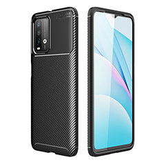 Silicone Candy Rubber TPU Twill Soft Case Cover S01 for Xiaomi Redmi 9T 4G Black