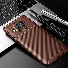 Silicone Candy Rubber TPU Twill Soft Case Cover S02 for Xiaomi Mi 10i 5G Brown