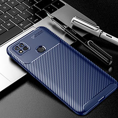 Silicone Candy Rubber TPU Twill Soft Case Cover S02 for Xiaomi Redmi 9 Activ Blue