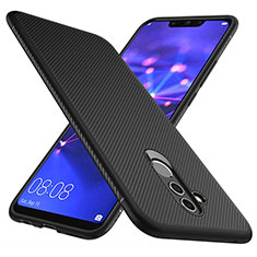 Silicone Candy Rubber TPU Twill Soft Case Cover S05 for Huawei Mate 20 Lite Black