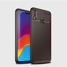 Silicone Candy Rubber TPU Twill Soft Case Cover T01 for Huawei Honor View 10 Lite Brown