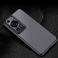 Silicone Candy Rubber TPU Twill Soft Case Cover T01 for Huawei P60 Black