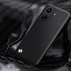 Silicone Candy Rubber TPU Twill Soft Case Cover T01 for Xiaomi Poco C65 Black