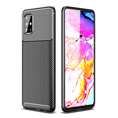 Silicone Candy Rubber TPU Twill Soft Case Cover WL1 for Samsung Galaxy M40S Black