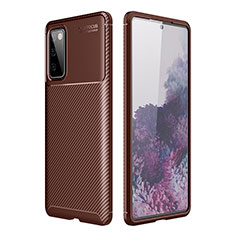 Silicone Candy Rubber TPU Twill Soft Case Cover WL1 for Samsung Galaxy S20 Lite 5G Brown