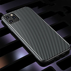 Silicone Candy Rubber TPU Twill Soft Case Cover Y01 for Apple iPhone 11 Pro Max Black