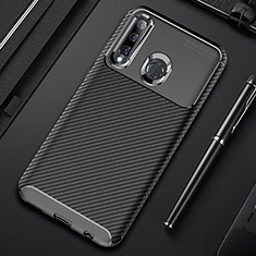 Silicone Candy Rubber TPU Twill Soft Case Cover Y01 for Huawei Honor 10i Black