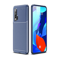 Silicone Candy Rubber TPU Twill Soft Case Cover Y01 for Huawei Nova 6 5G Blue