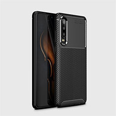 Silicone Candy Rubber TPU Twill Soft Case Cover Y01 for Huawei P30 Black