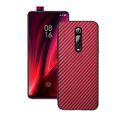Silicone Candy Rubber TPU Twill Soft Case Cover Y01 for Xiaomi Mi 9T Red