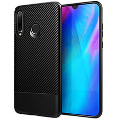 Silicone Candy Rubber TPU Twill Soft Case Cover Y02 for Huawei P30 Lite New Edition Black