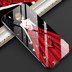 Silicone Frame Dress Party Girl Mirror Case Cover for Huawei P30 Pro New Edition Red