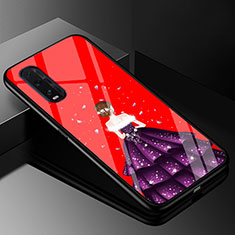 Silicone Frame Dress Party Girl Mirror Case Cover for Oppo Find X2 Purple